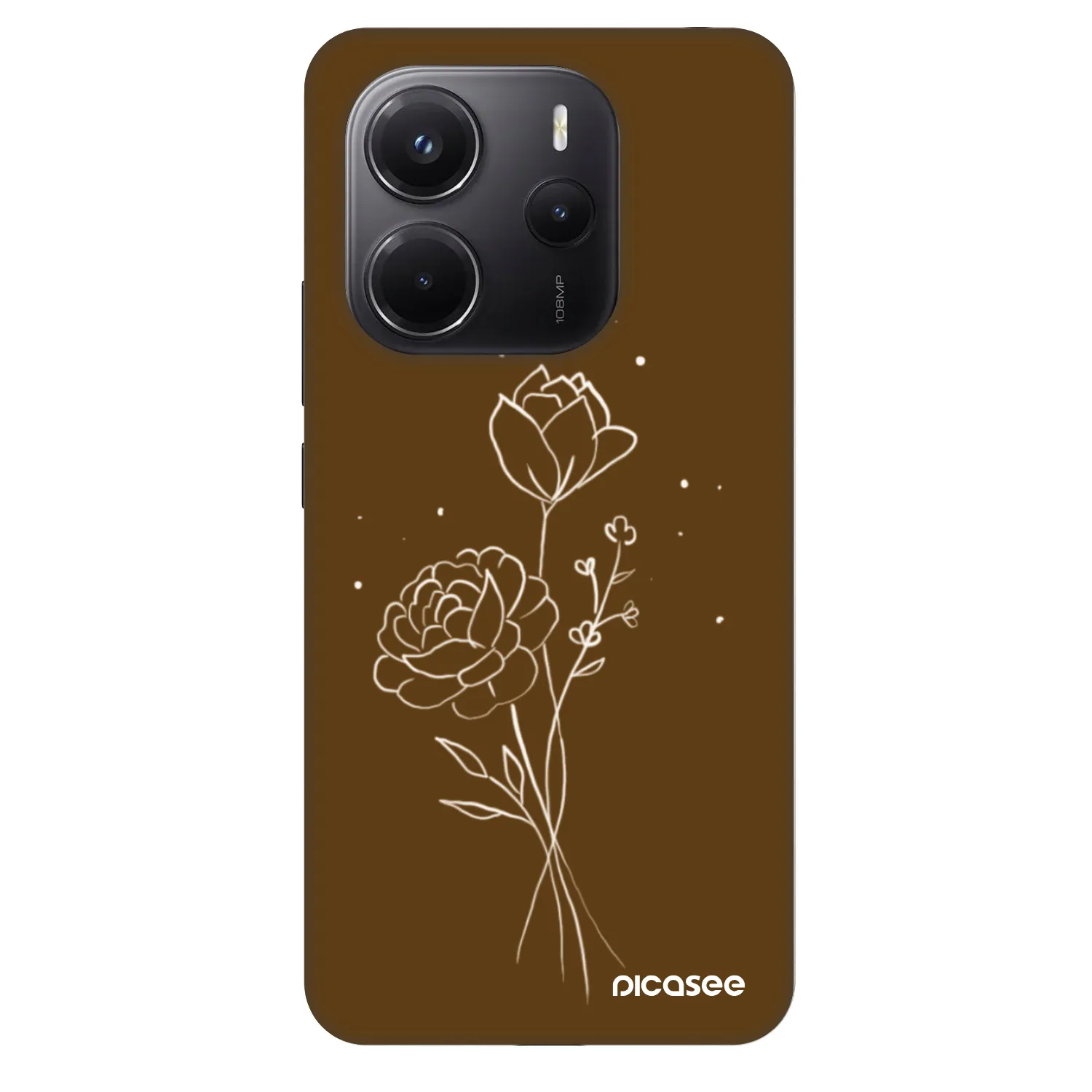 Picasee Fashion Case na Xiaomi Redmi Note 14 4G - Brown flowers