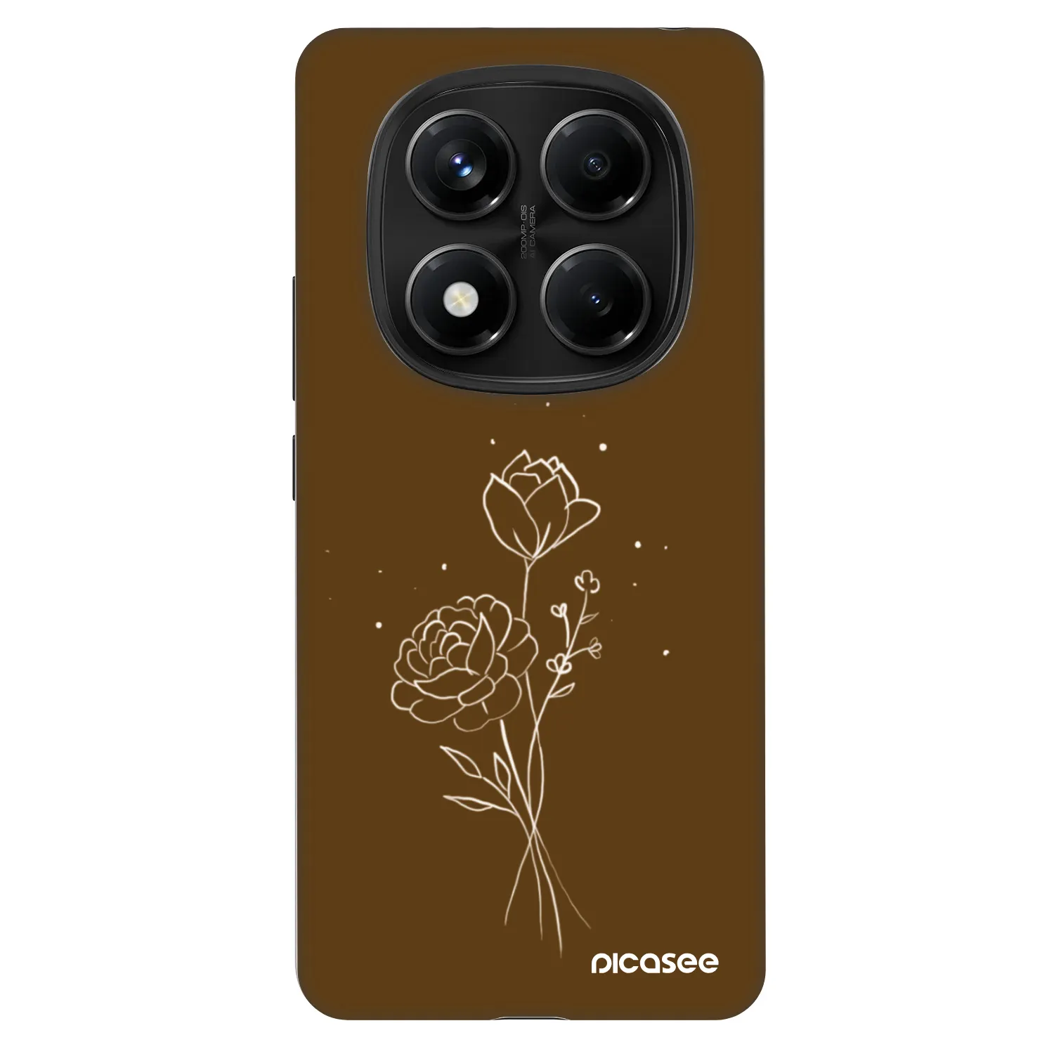 Picasee Fashion Case na Xiaomi Redmi Note 14 Pro 4G - Brown flowers
