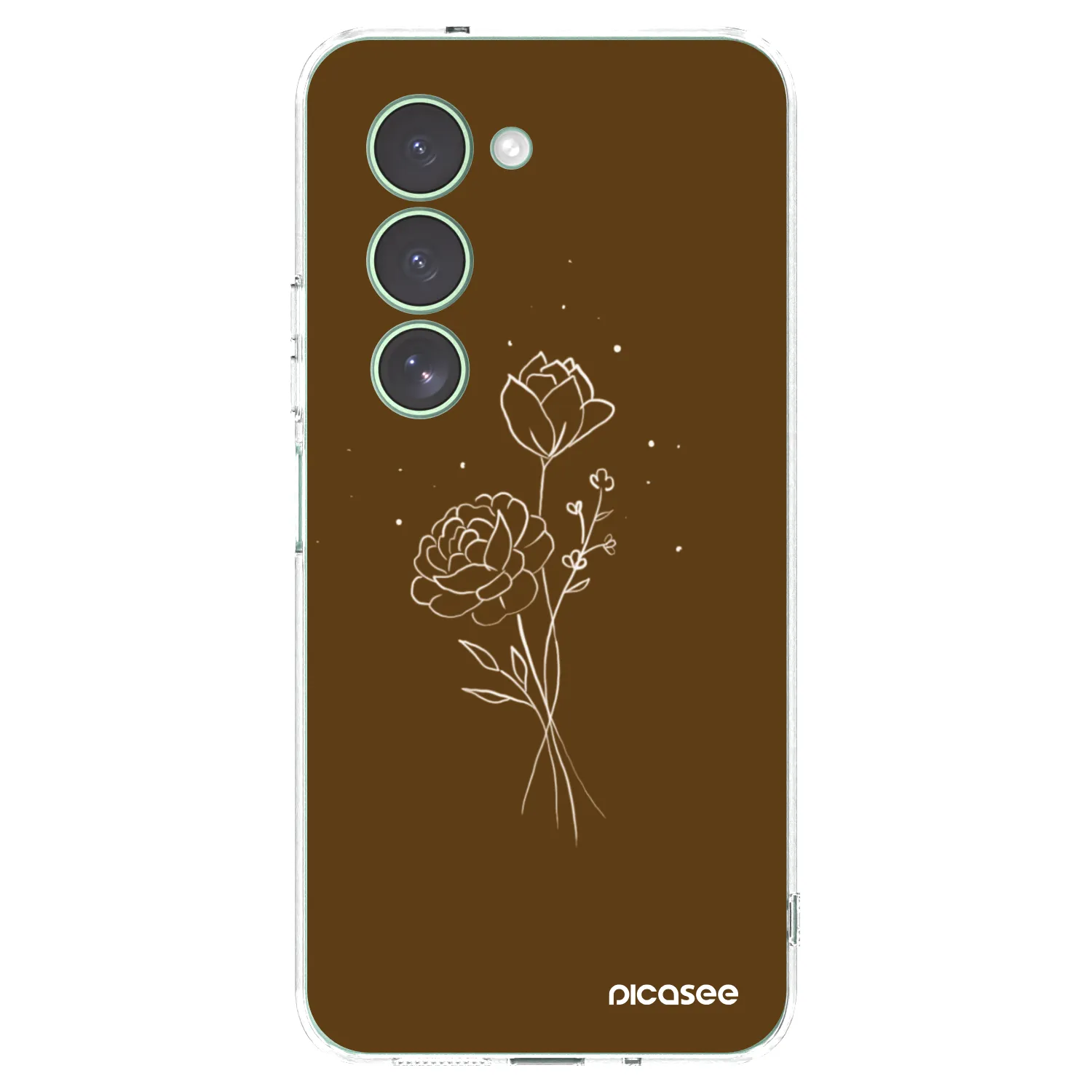 Picasee silikonowe przeźroczyste etui na Xiaomi Redmi 15 5G - Brown flowers