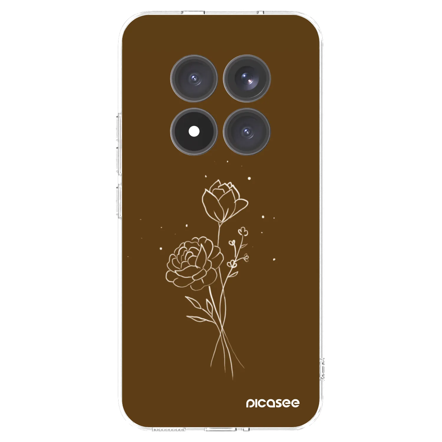Picasee silikonowe przeźroczyste etui na Xiaomi Redmi Note 15 Pro+ - Brown flowers