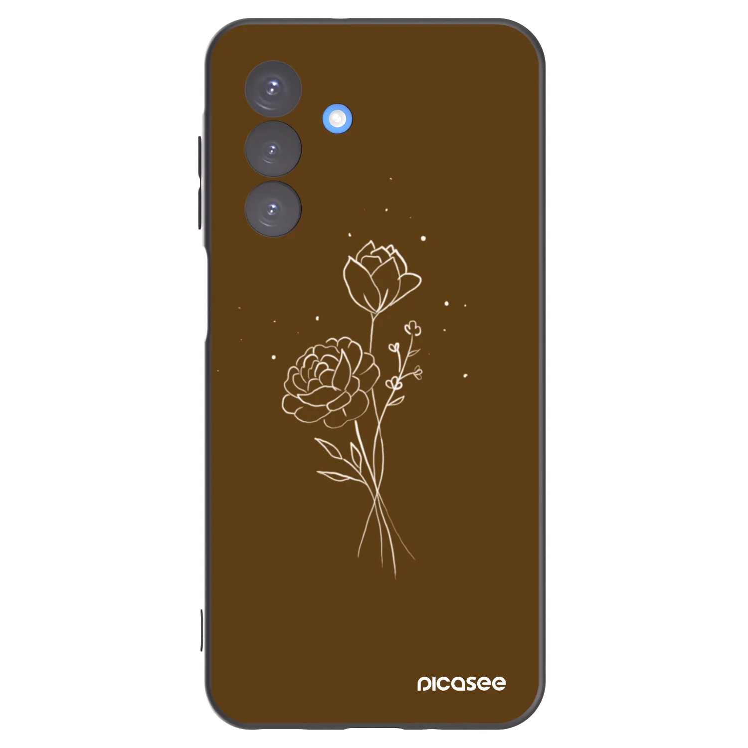 Picasee silikonowe czarne etui na Samsung Galaxy A17 5G - Brown flowers