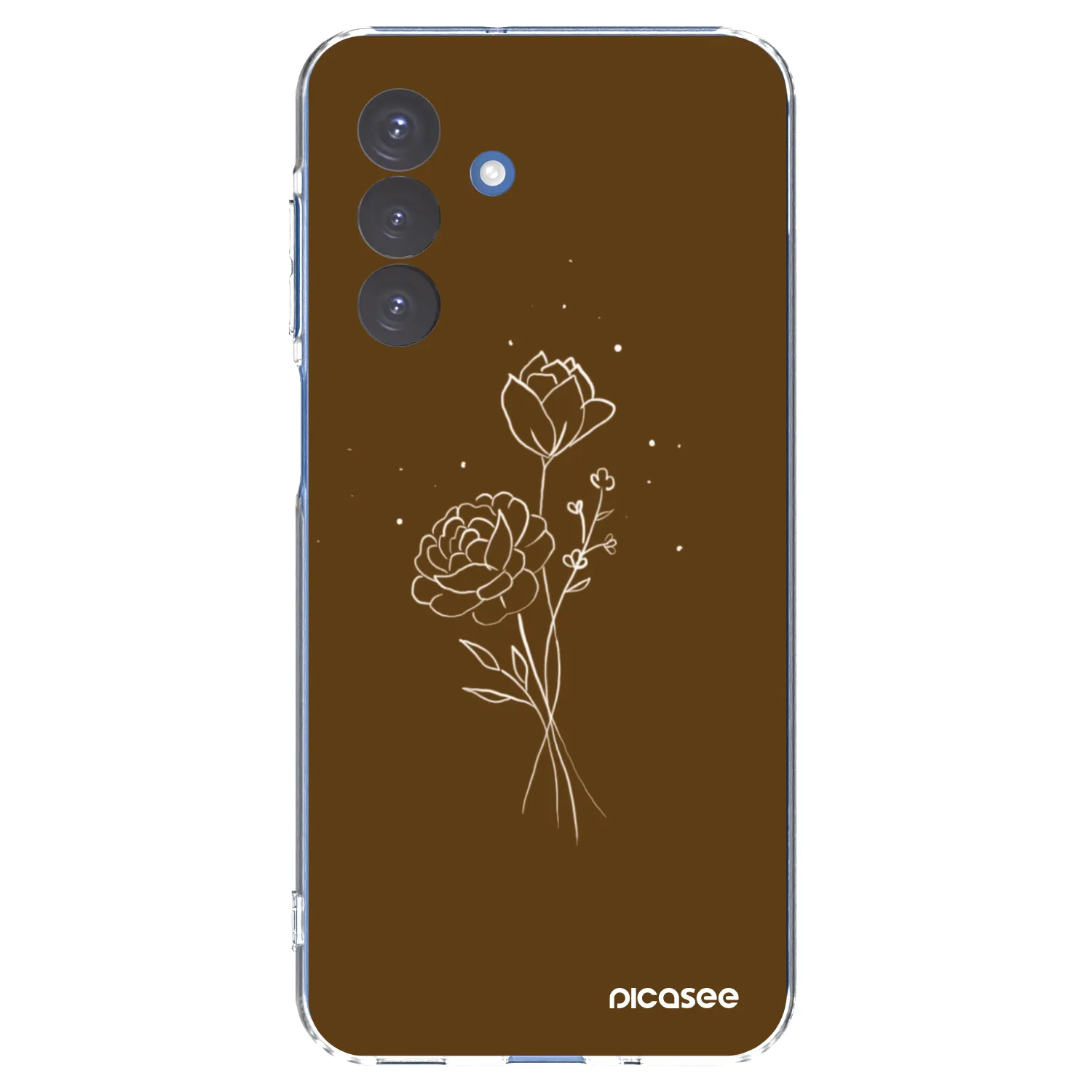 Picasee silikonowe przeźroczyste etui na Samsung Galaxy A17 5G - Brown flowers