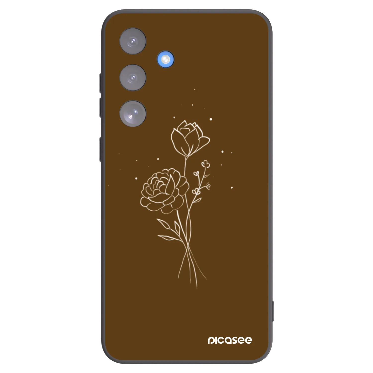 Picasee silikonowe czarne etui na Samsung Galaxy S25 FE 5G - Brown flowers
