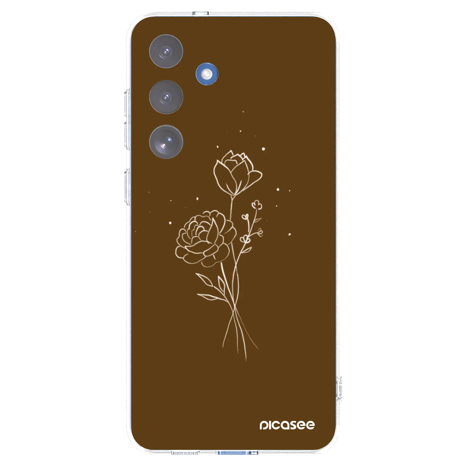 Picasee silikonowe przeźroczyste etui na Samsung Galaxy S25 FE 5G - Brown flowers
