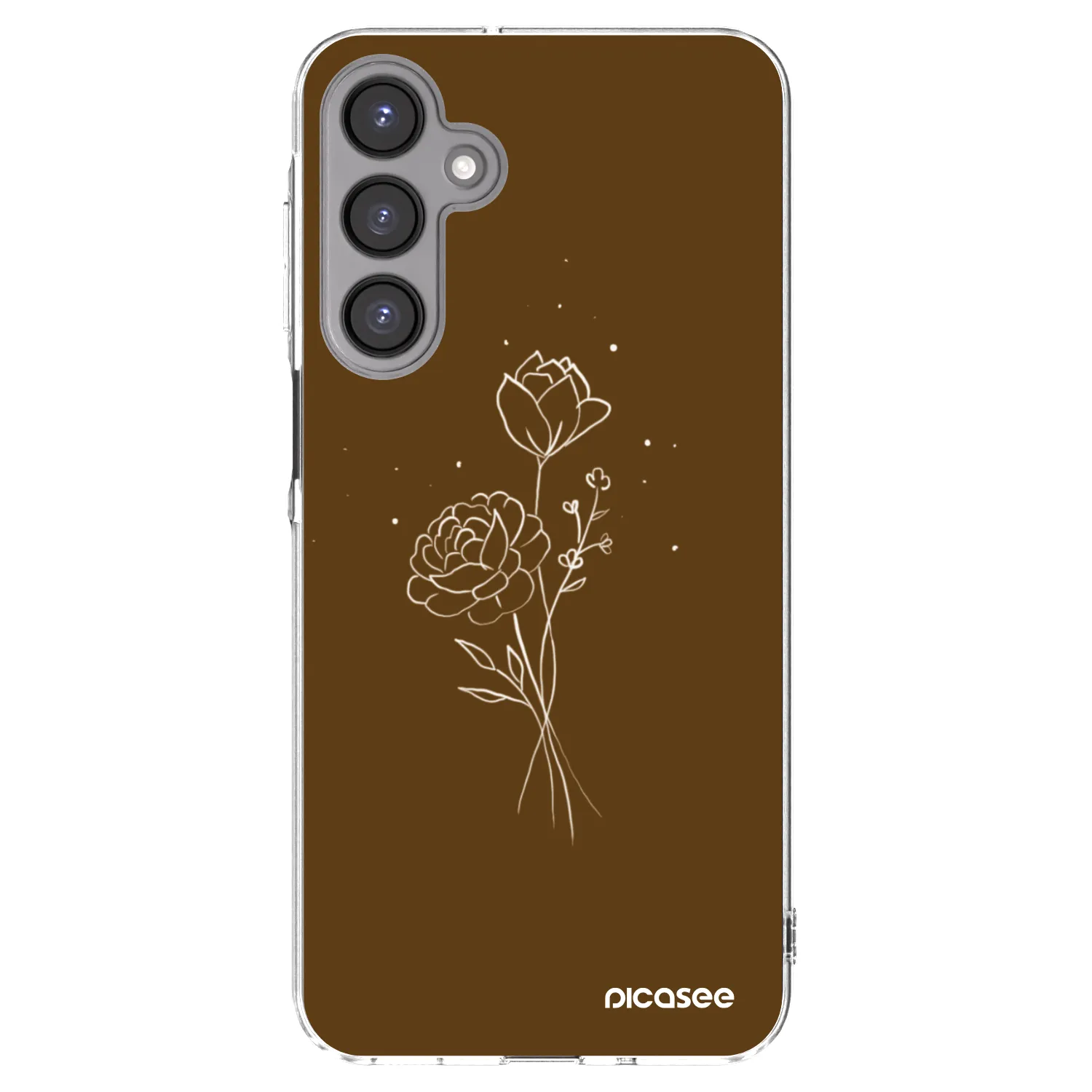 Picasee silikonowe przeźroczyste etui na Samsung Galaxy A16 4G - Brown flowers