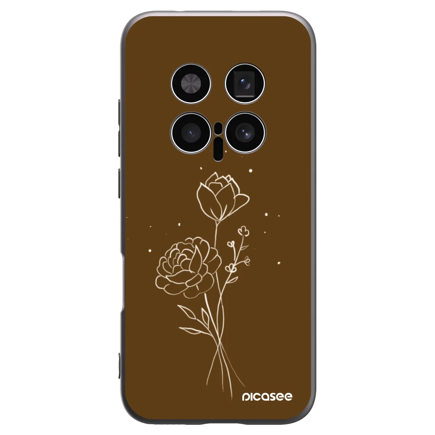 Picasee silikonowe czarne etui na Honor Magic8 Pro 5G - Brown flowers
