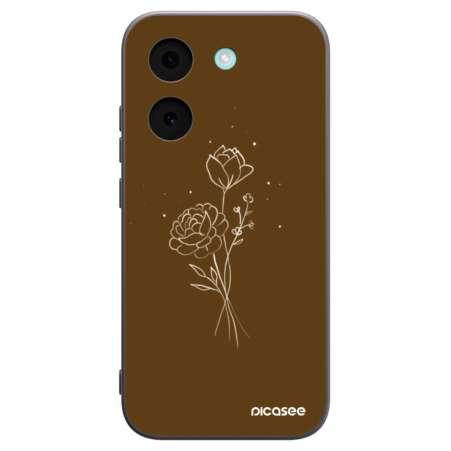 Picasee silikonowe czarne etui na Xiaomi Poco X8 Pro - Brown flowers