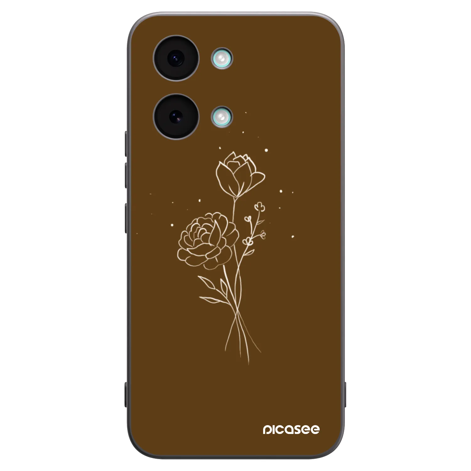 Picasee silikonowe czarne etui na Xiaomi Poco X8 Pro Max - Brown flowers