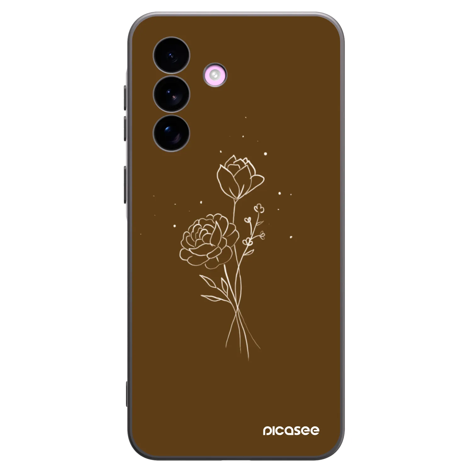 Picasee silikonowe czarne etui na Samsung Galaxy A57 5G - Brown flowers