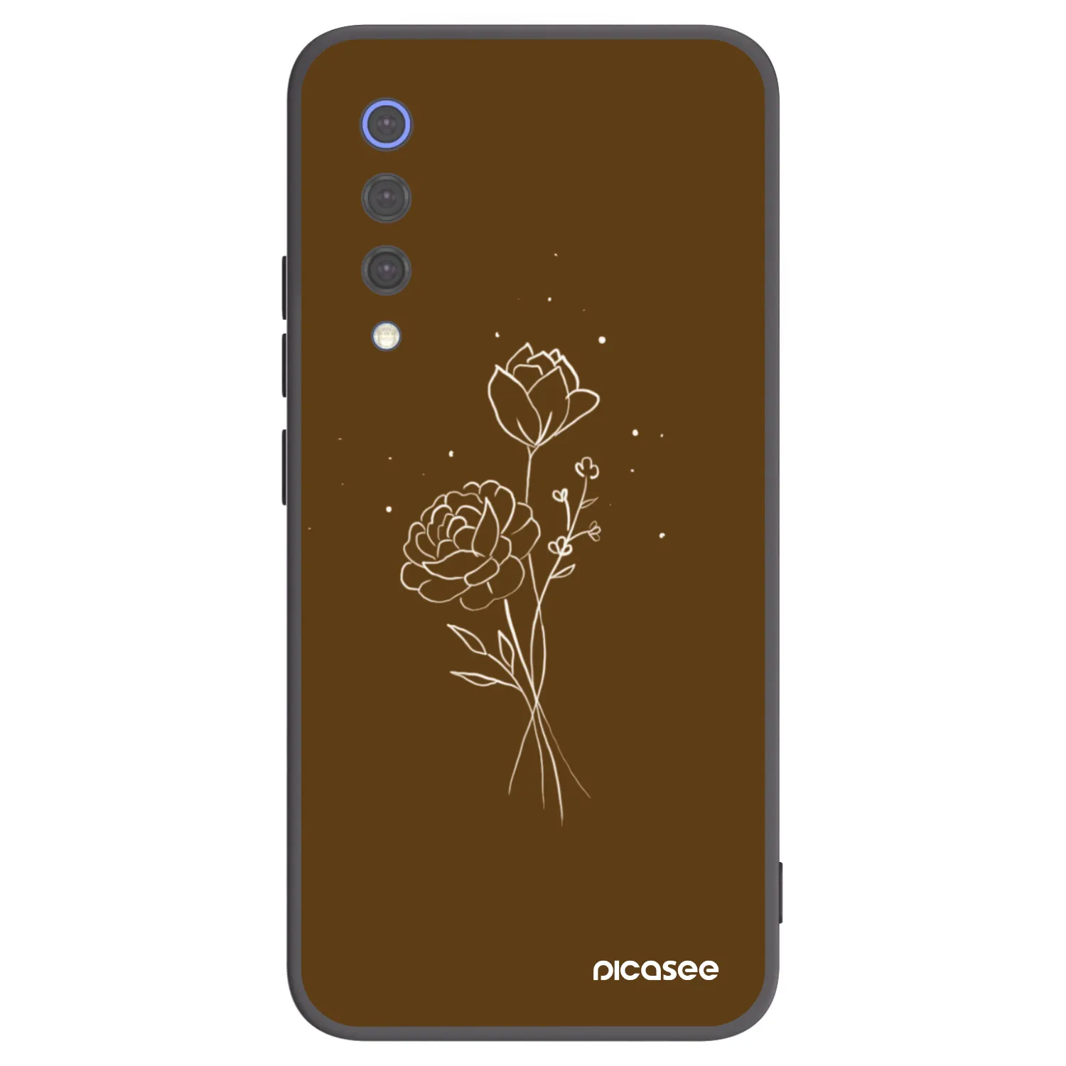 Picasee silikonowe czarne etui na Xiaomi Mi 9 SE - Brown flowers