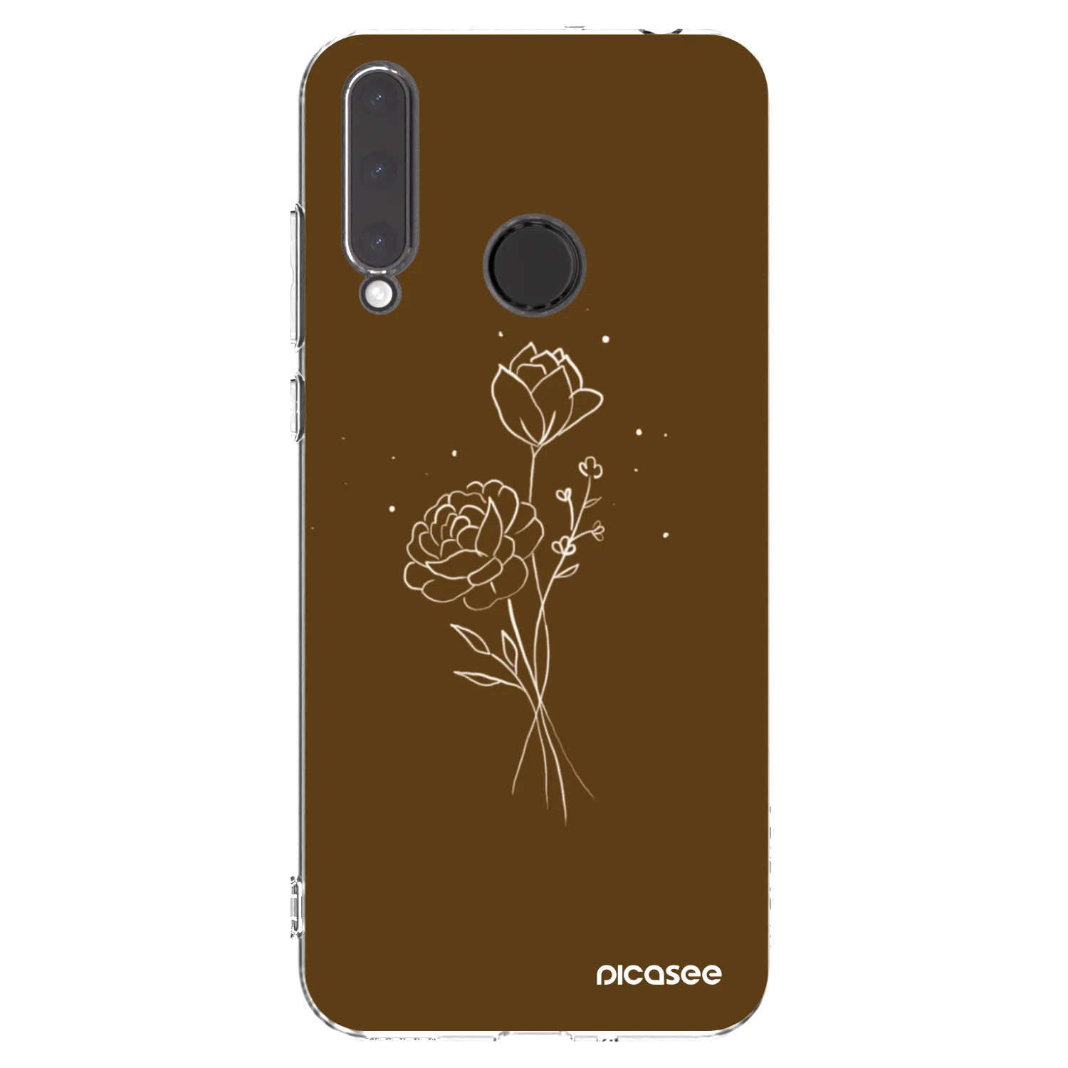Picasee silikonowe przeźroczyste etui na Honor 20 Lite - Brown flowers