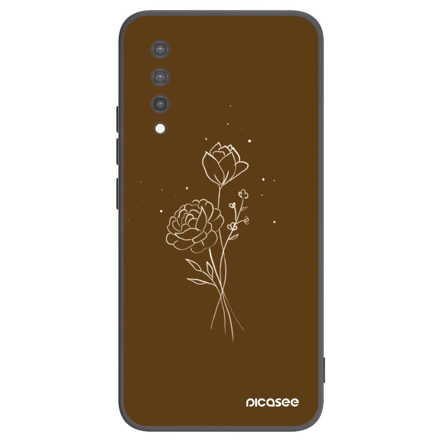 Picasee silikonowe czarne etui na Xiaomi Mi 9 Lite - Brown flowers