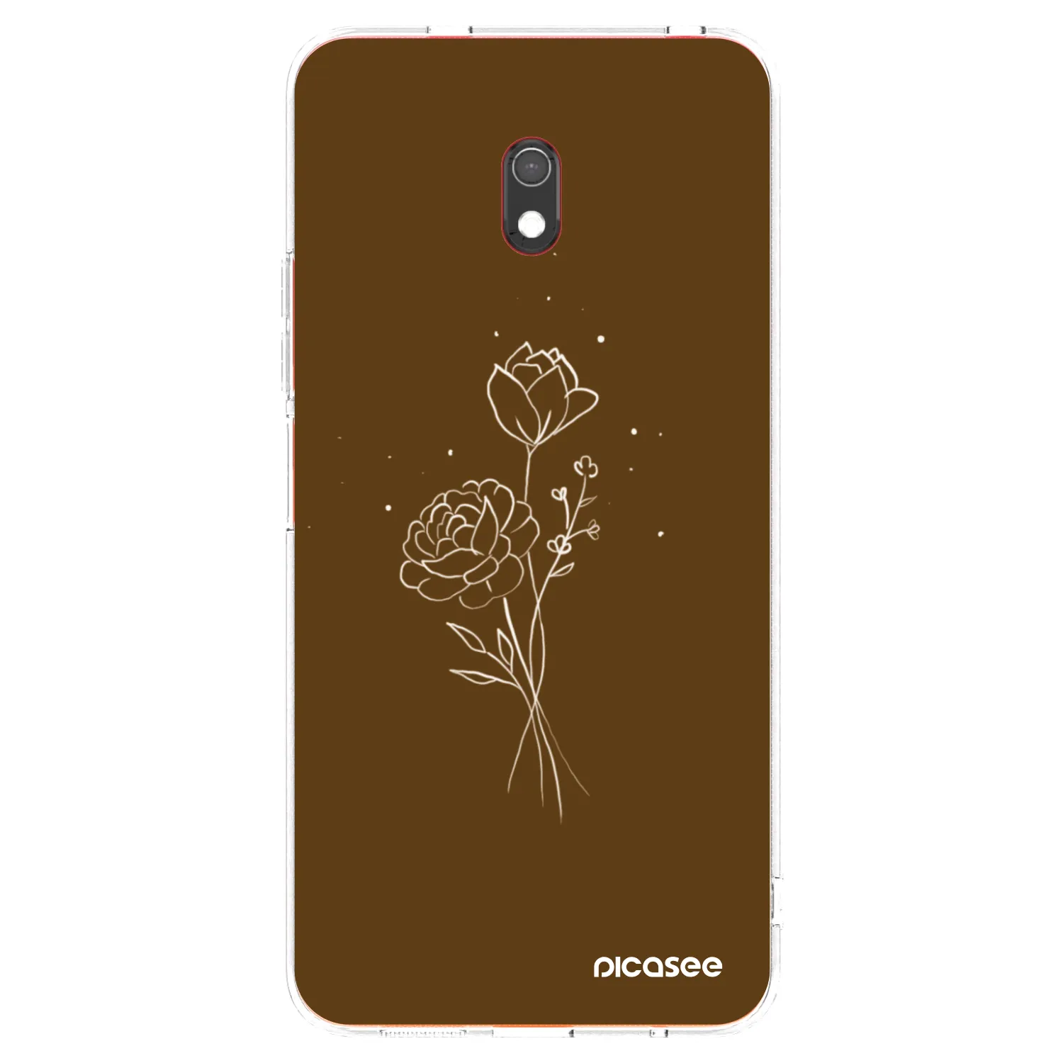 Picasee silikonowe przeźroczyste etui na Xiaomi Redmi 8A - Brown flowers