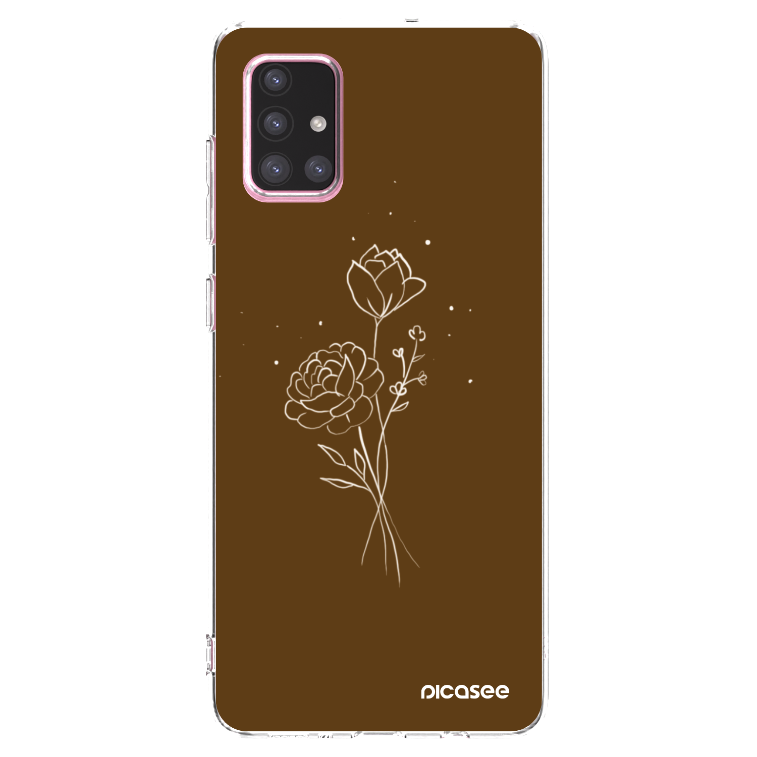 Picasee silikonowe przeźroczyste etui na Samsung Galaxy A71 A715F - Brown flowers