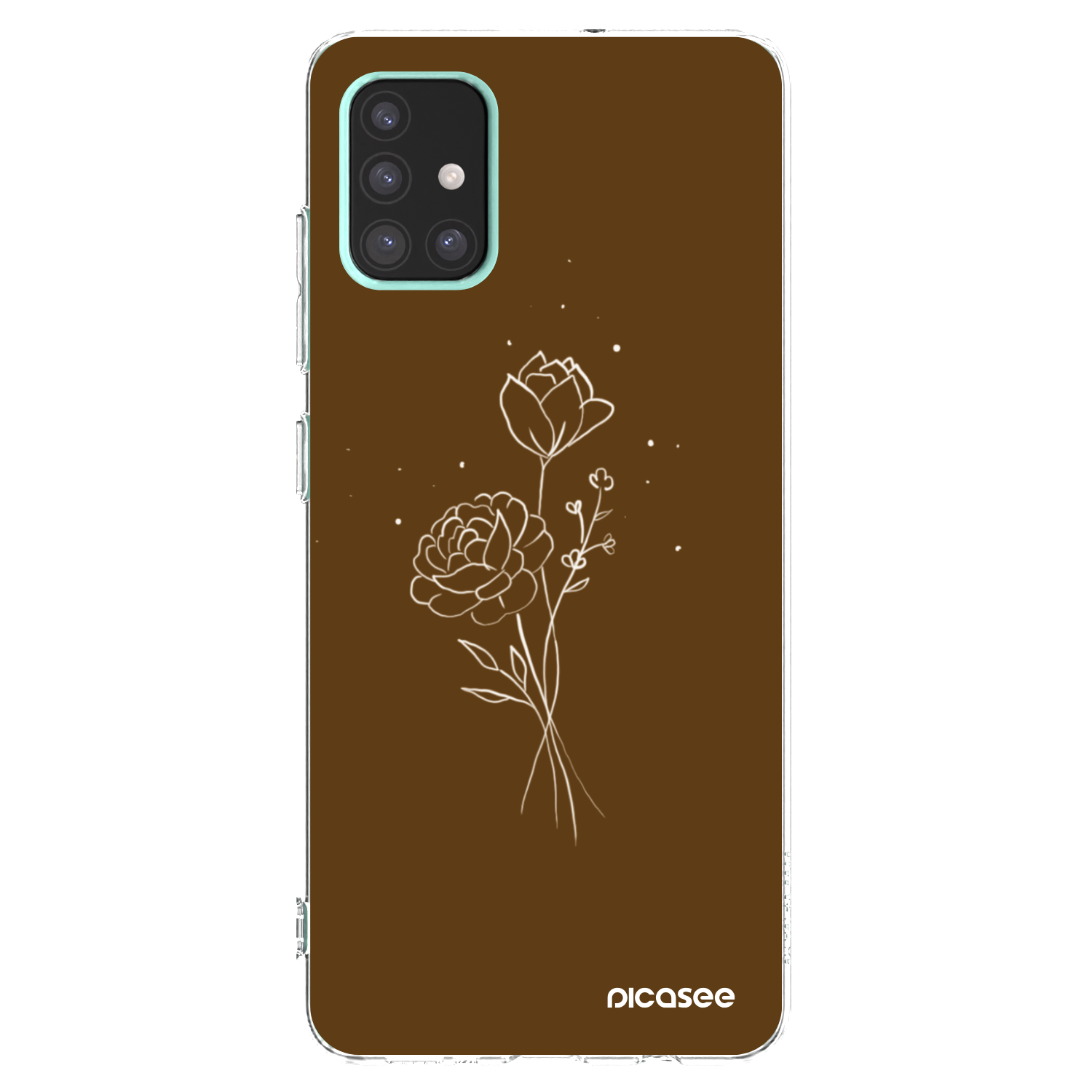 Picasee silikonowe przeźroczyste etui na Samsung Galaxy A51 A515F - Brown flowers