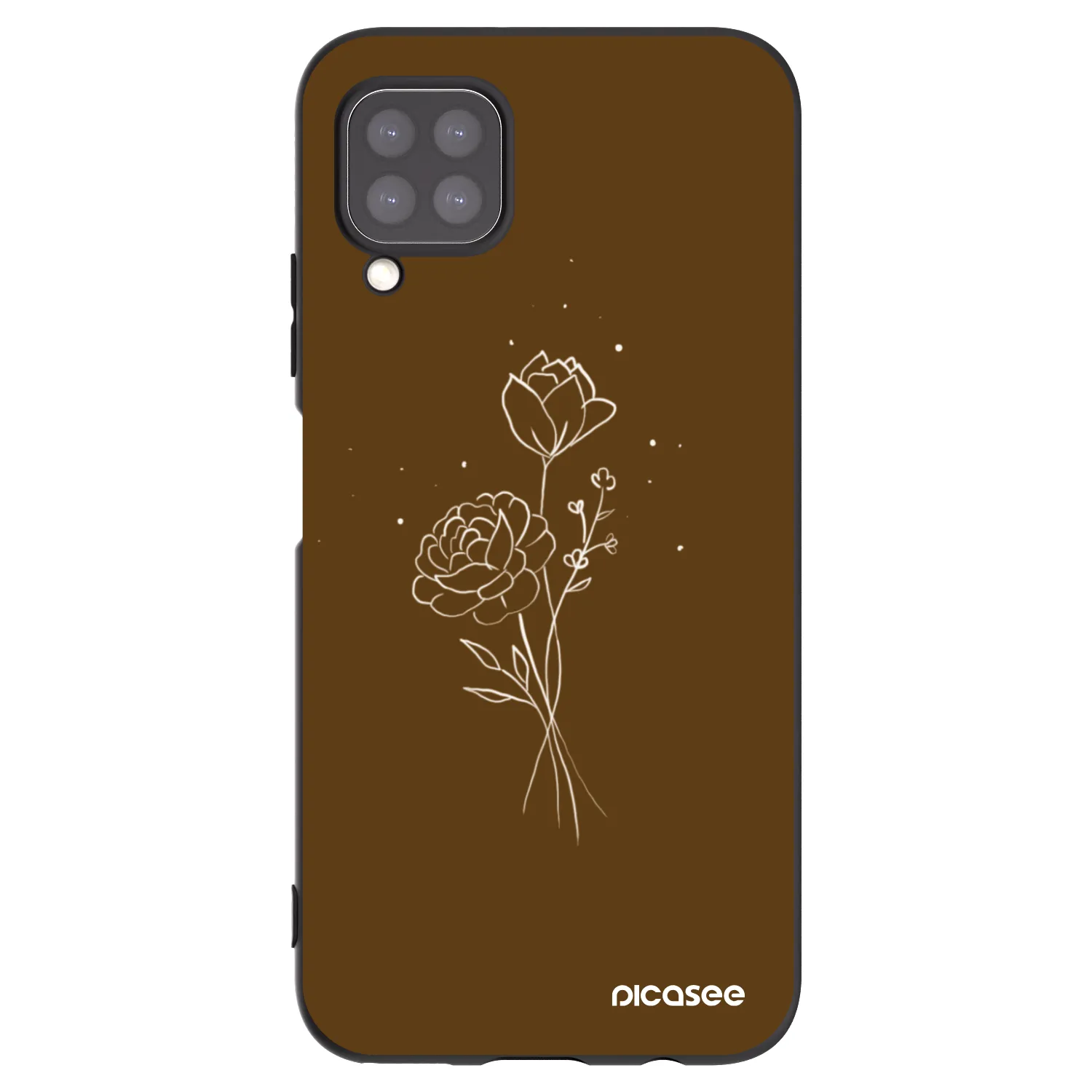Picasee silikonowe czarne etui na Huawei P40 Lite - Brown flowers