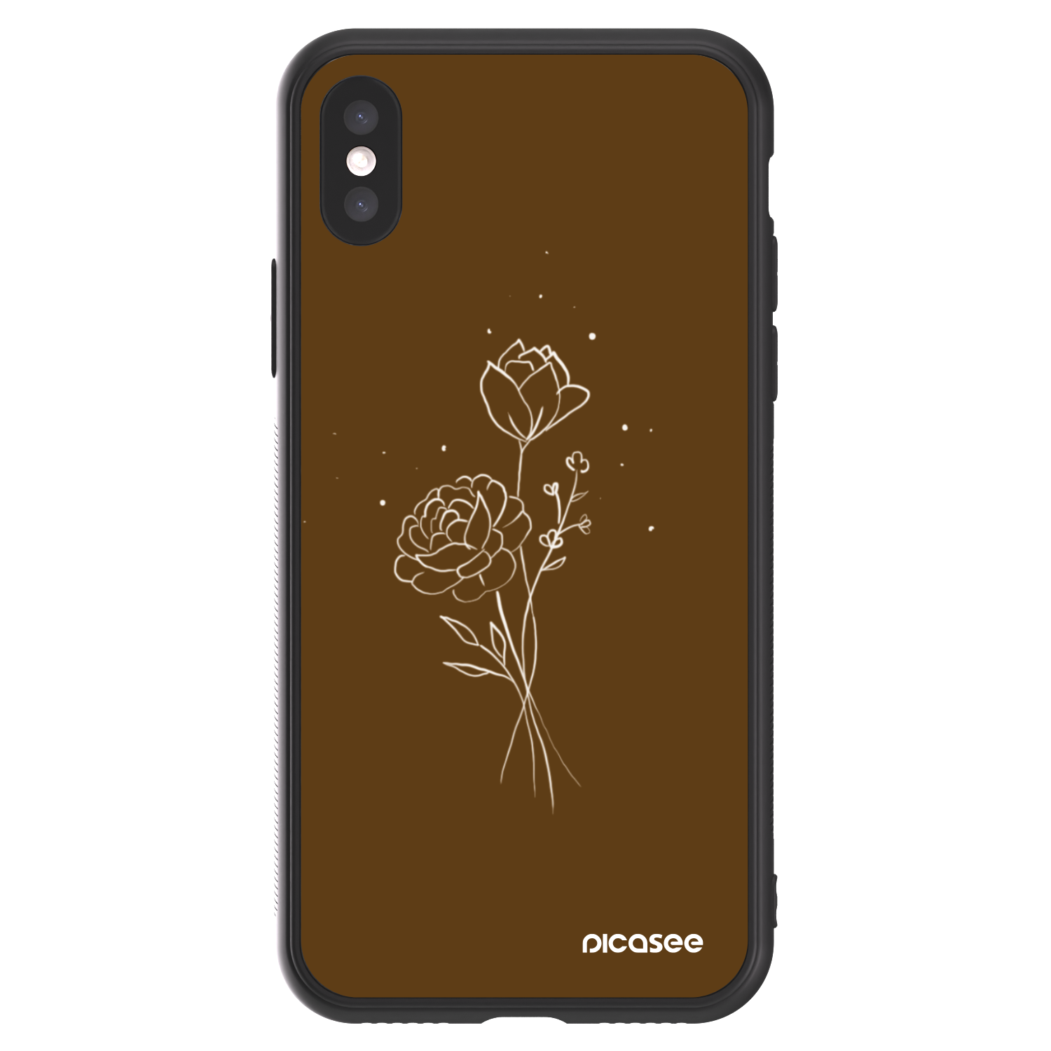 Picasee ULTIMATE CASE na Apple iPhone X/XS - Brown flowers