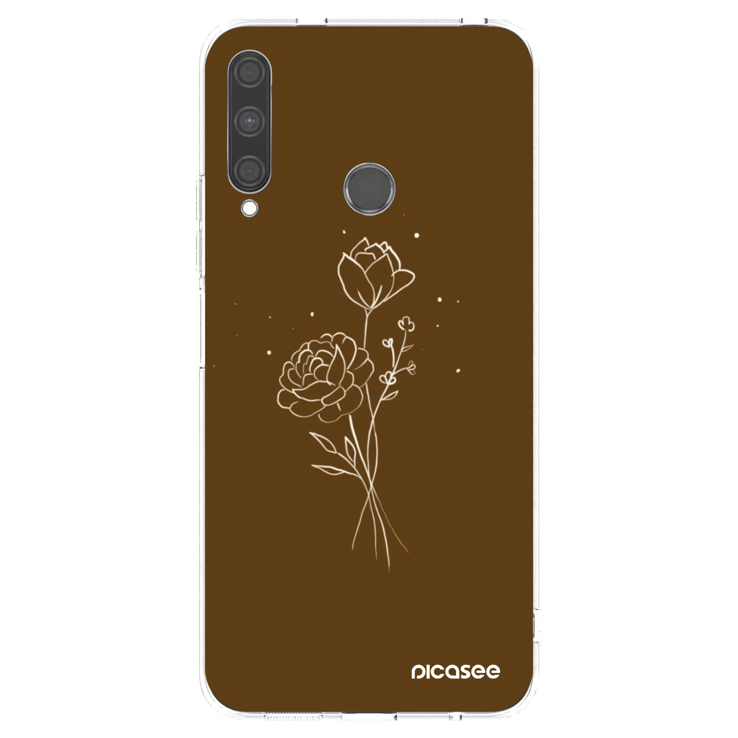 Picasee silikonowe przeźroczyste etui na Huawei P40 Lite E - Brown flowers