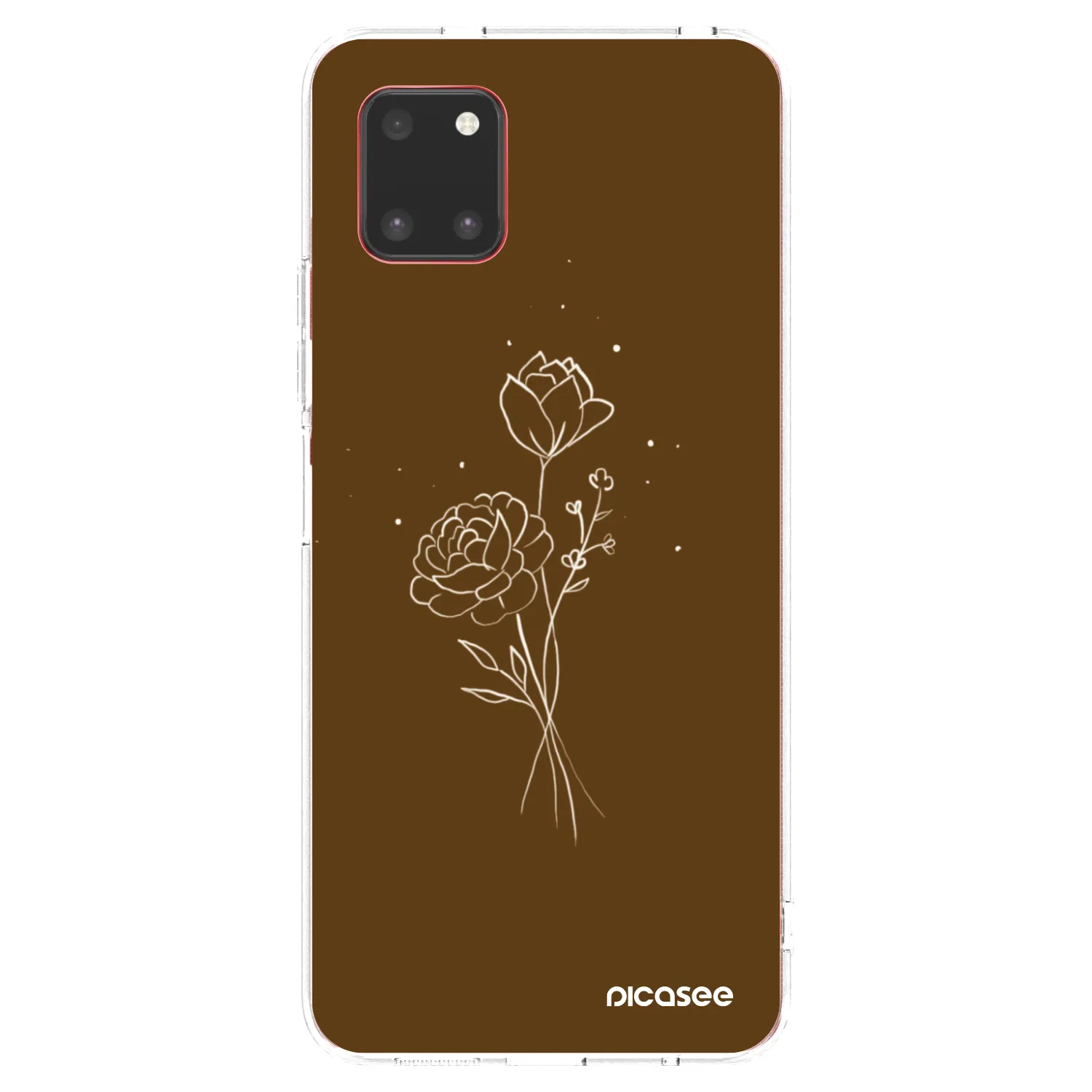 Picasee silikonowe przeźroczyste etui na Samsung Galaxy Note 10 Lite N770F - Brown flowers