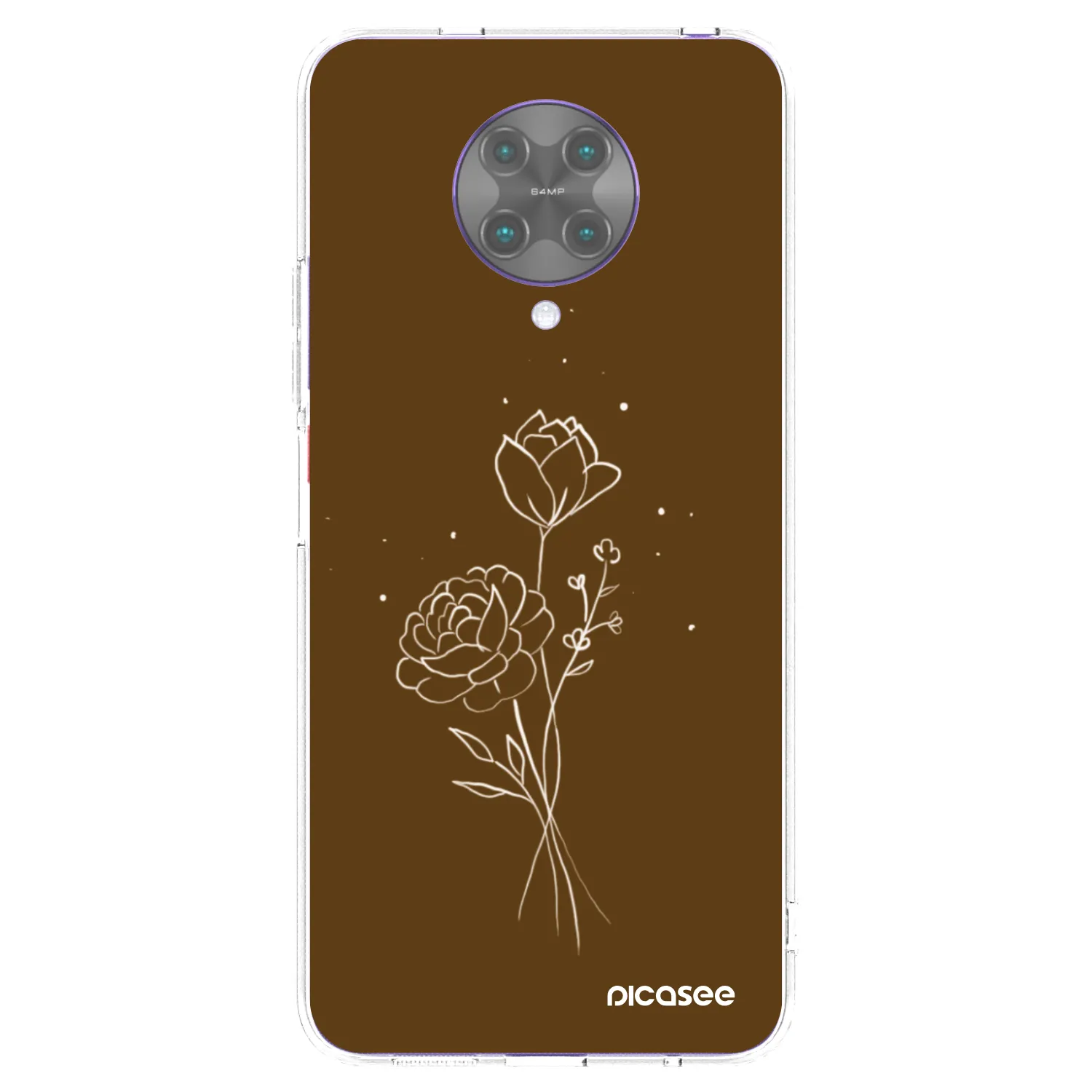 Picasee silikonowe przeźroczyste etui na Xiaomi Poco F2 Pro - Brown flowers