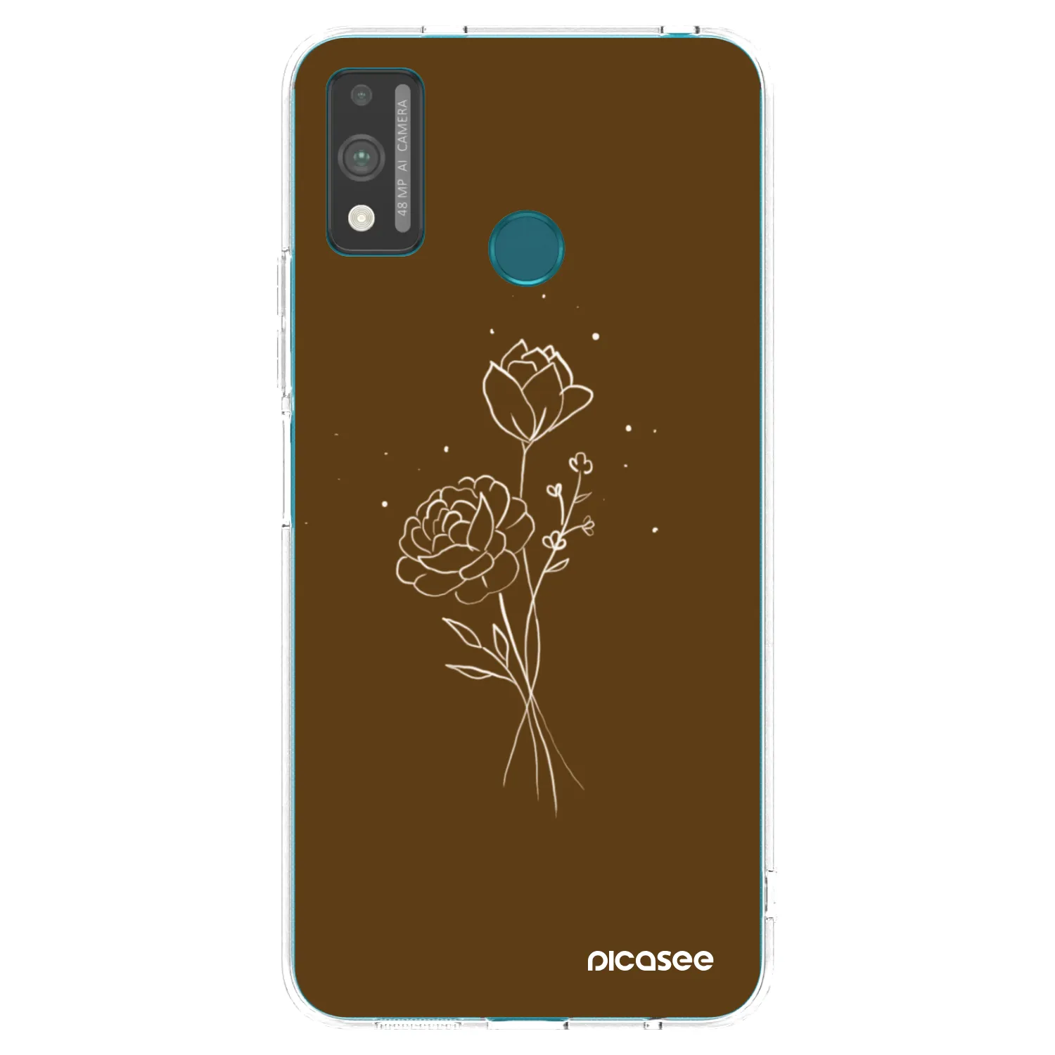Picasee silikonowe przeźroczyste etui na Honor 9X Lite - Brown flowers