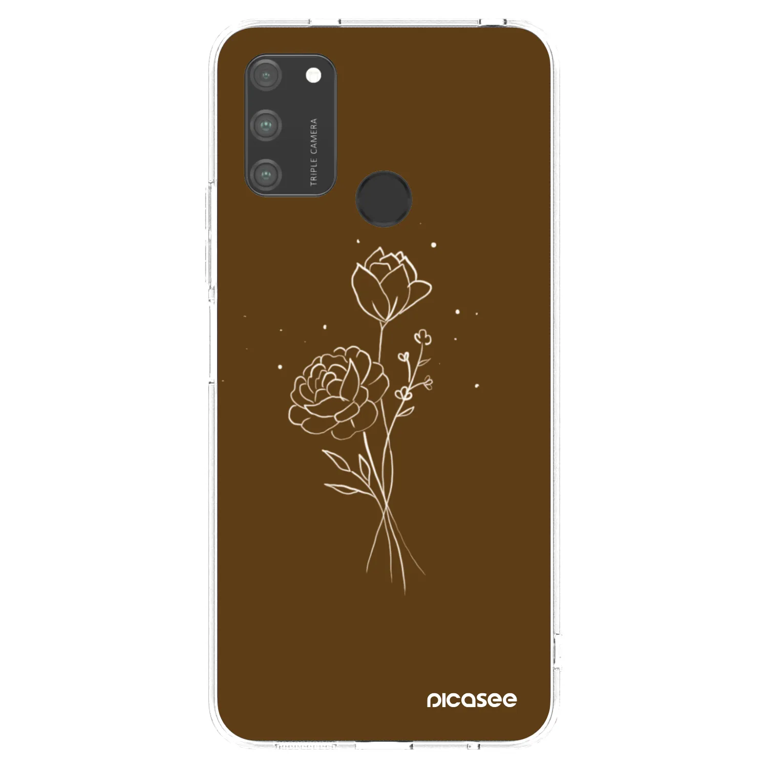 Picasee silikonowe przeźroczyste etui na Honor 9A - Brown flowers