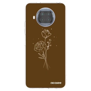 Picasee silikonowe przeźroczyste etui na Xiaomi Mi 10T Lite - Brown flowers