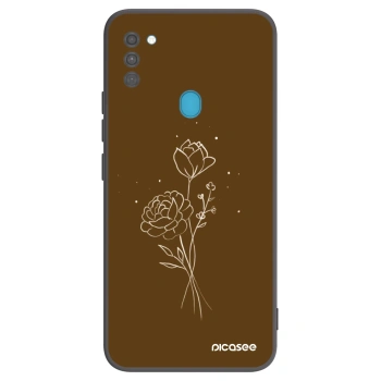 Etui na Samsung Galaxy M11 - Brown flowers