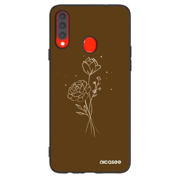 Etui na Samsung Galaxy A20s - Brown flowers