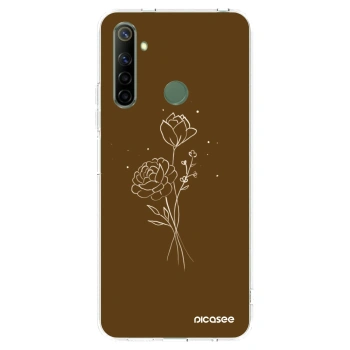 Picasee silikonowe przeźroczyste etui na Realme 6i - Brown flowers