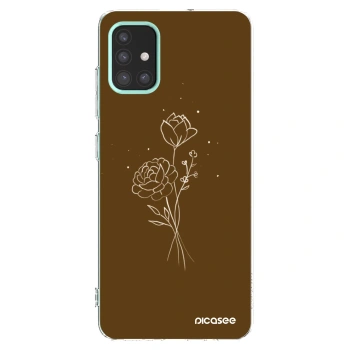 Picasee silikonowe przeźroczyste etui na Samsung Galaxy M31s - Brown flowers