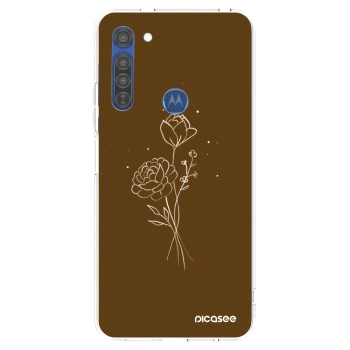 Etui na Motorola Moto G8 - Brown flowers