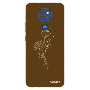 Picasee silikonowe przeźroczyste etui na Motorola Moto G9 Play - Brown flowers