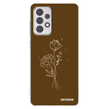Picasee silikonowe przeźroczyste etui na Samsung Galaxy A52 5G A525F - Brown flowers