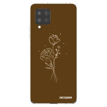 Picasee silikonowe przeźroczyste etui na Samsung Galaxy A42 A426B - Brown flowers