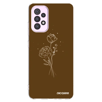 Picasee silikonowe przeźroczyste etui na Samsung Galaxy A32 5G A326B - Brown flowers
