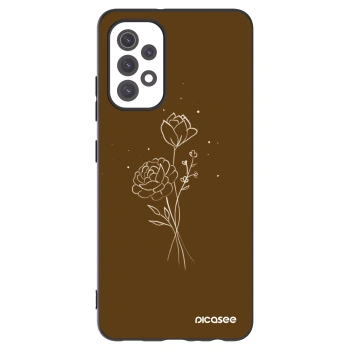 Picasee silikonowe czarne etui na Samsung Galaxy A32 5G A326B - Brown flowers
