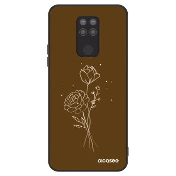 Etui na Xiaomi Redmi Note 9 - Brown flowers