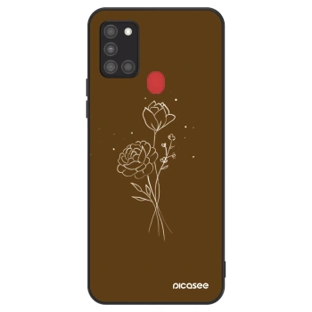 Etui na Samsung Galaxy A21s - Brown flowers