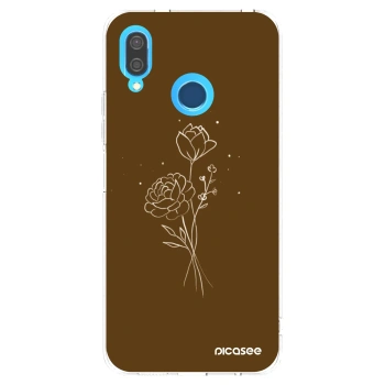 Picasee silikonowe przeźroczyste etui na Huawei P20 Lite - Brown flowers