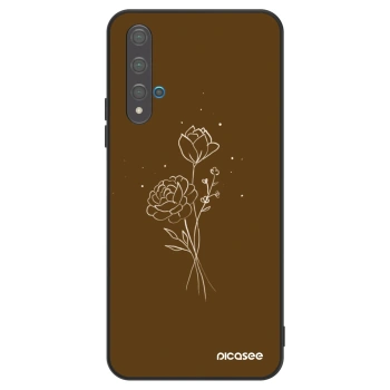 Etui na Huawei Nova 5T - Brown flowers