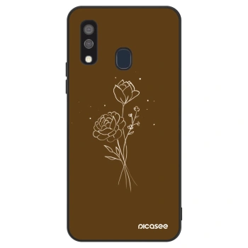 Etui na Samsung Galaxy A40 A405F - Brown flowers
