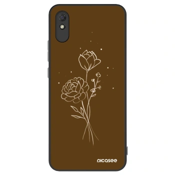 Etui na Xiaomi Redmi 9A - Brown flowers