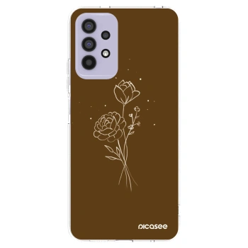 Picasee silikonowe przeźroczyste etui na Samsung Galaxy A32 4G SM-A325F - Brown flowers