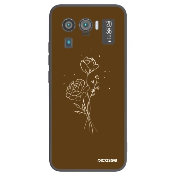 Picasee silikonowe czarne etui na Xiaomi Mi 11 Ultra - Brown flowers