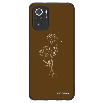Etui na Xiaomi Redmi Note 10S - Brown flowers