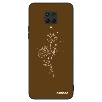 Etui na Xiaomi Redmi Note 9S - Brown flowers