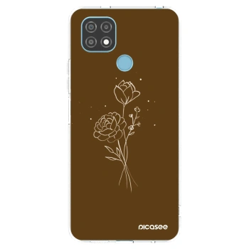 Picasee silikonowe przeźroczyste etui na Realme C21 - Brown flowers