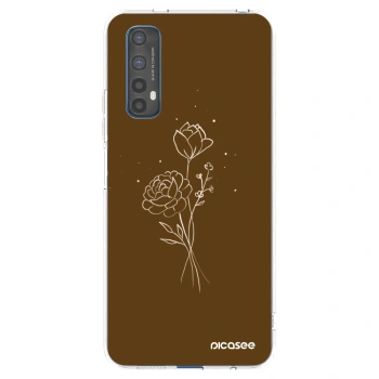 Picasee silikonowe przeźroczyste etui na Realme 7 - Brown flowers