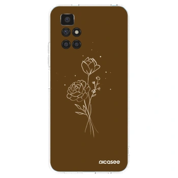Picasee silikonowe przeźroczyste etui na Xiaomi Redmi 10 - Brown flowers